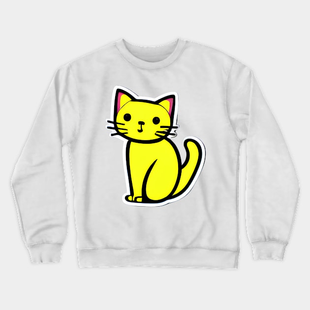 Kitty Cat Crewneck Sweatshirt by AlienMirror